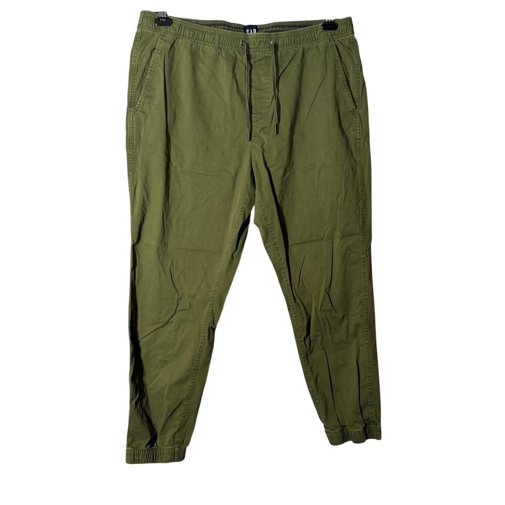 GAP Jogger Pants Mens XL Green Cotton Elastic Waist Casual Lounge Comfort